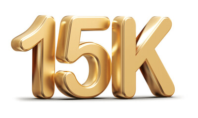 Gold 3d number 15k follower