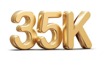 Gold 3d number 35k follower