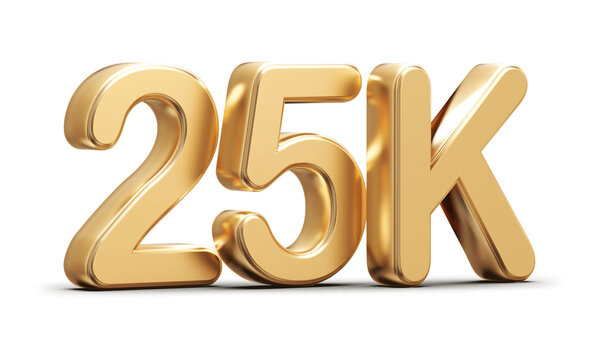 Gold 3d number 25k follower