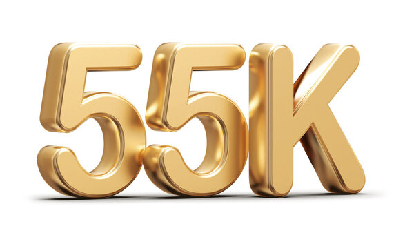 Gold 3d number 55k follower