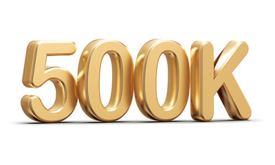 Gold 3d number 500k follower