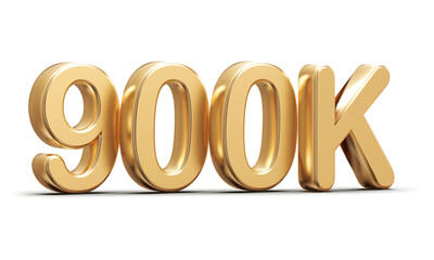Gold 3d number 900k follower