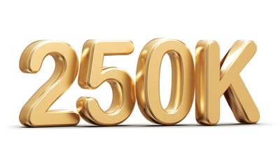 Gold 3d number 250k follower