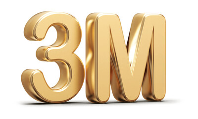 Gold 3d number 3M follower