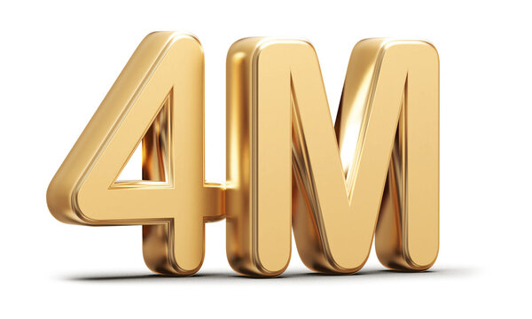Gold 3d number 4M follower