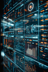 Obraz premium Charts and legal documents in compliance software use.