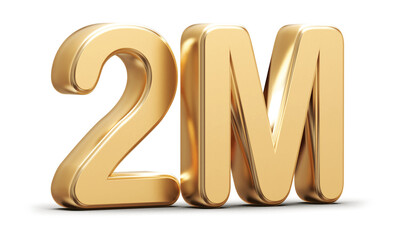 Gold 3d number 2M follower