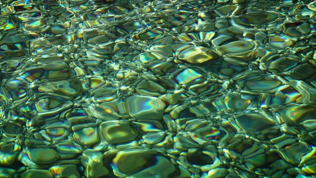 Emerald Green Water Glittering Surface Background B Roll - Soca, Slovenia