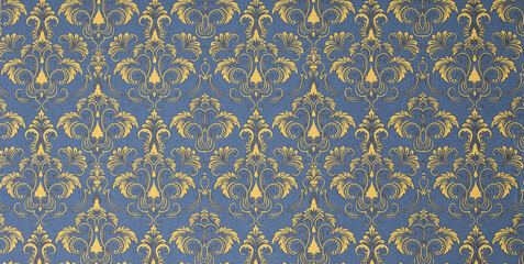 Old wallpaper on the wall. Old wallpaper for texture or background.