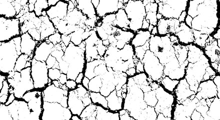 two different vintage vector of cracked and dry land ground, cracked white paint on a white background, a black and white drawing of a cracked wall set, a black and white image of a cracked wall