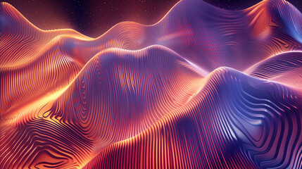 A purple and pink wave of fabric with a shiny, reflective surface. The image is abstract and has a dreamy, ethereal quality