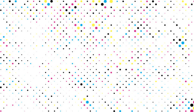 abstract background with colorful dots, a large circle of cmyk colored dots on a white background, a colorful background with multicolored dots,  cmyk dots effect, , a pattern of colorful dots 