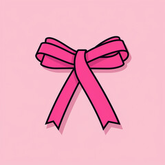Pink_Ribbon_Modern_Line_Icon_Vector_Line_Art