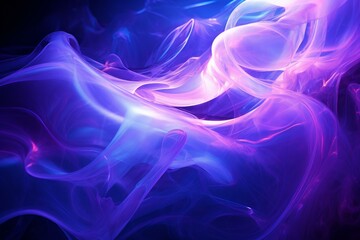 Fototapeta premium Abstract vivid neon smoke swirls creating a fluid, dreamy backdrop
