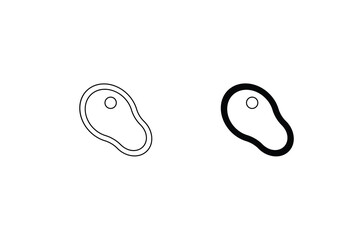 meat icon with white background vector stock illustration