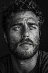 Depicting a candid man portrait , high quality, high resolution