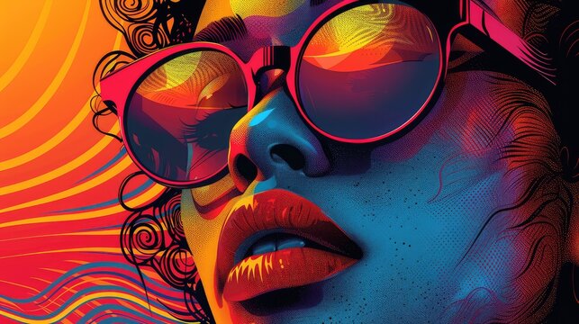 Vibrant 1960s and 1970s Style Music Poster Templates with Psychedelic Colors and Art Nouveau Decor