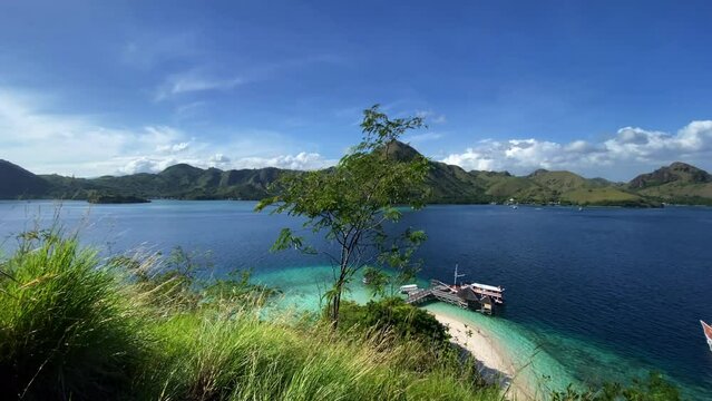aerial wide view of a kelor island on indonesia