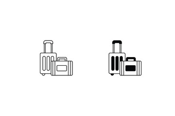 Obraz premium luggage icon with white background vector stock illustration