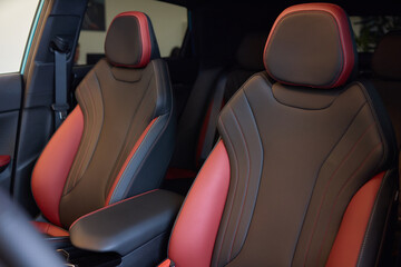 Automotive design with seats, walking shoe textile interior
