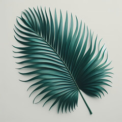 Fototapeta premium cutout of a tropical green palm leaf