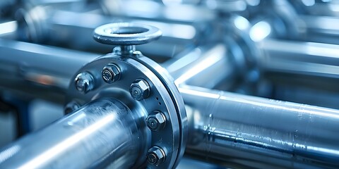 Interconnected pipes network representing infrastructure connectivity or plumbing concepts ideal for visuals. Concept Pipes Network, Infrastructure Connectivity, Plumbing Concepts