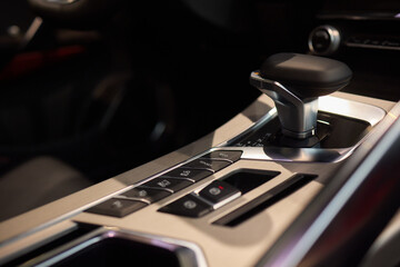 Macro shot of a car gear lever an essential auto part