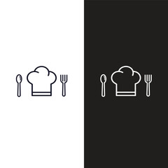 Hat chef icon vector logo design template