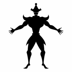 circus man black color silhouette, white background