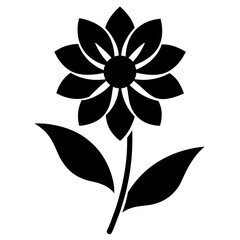 Floral vector ornament black color silhouette, white background