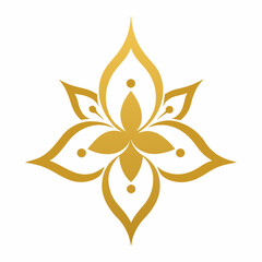 Golden color Floral Ornament Design vector illustration