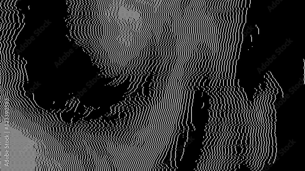Leinwandbilder Analog Static Noise Glitch Effect. Digital Pixel Noise. VHS Corrupted Signal. Damaged Error Television Image. Vector illustration.

