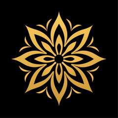 Golden color Floral Ornament Design vector illustration