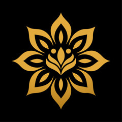 Golden color Floral Ornament Design vector illustration