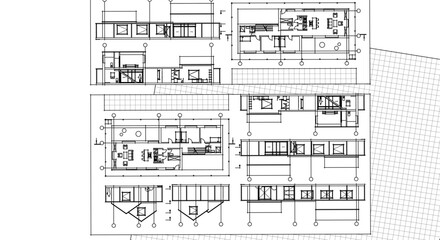 house plan sketch project 3d illustration