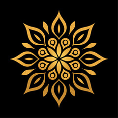Golden color Floral Ornament Design vector illustration