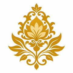 Golden color Floral Ornament Design vector illustration