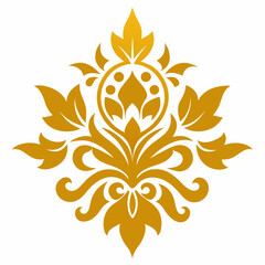 Golden color Floral Ornament Design vector illustration