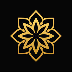 Islamic Golden color ornament vector art illustration