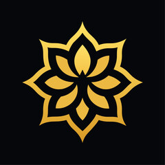 Islamic Golden color ornament vector art illustration