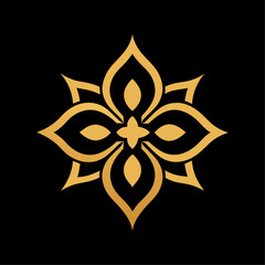 Islamic Golden color ornament vector art illustration