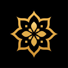 Islamic Golden color ornament vector art illustration