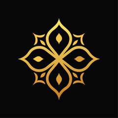 Islamic Golden color ornament vector art illustration