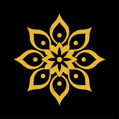 Islamic Golden color ornament vector art illustration