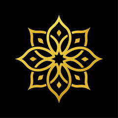 Islamic Golden color ornament vector art illustration
