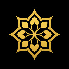 Islamic Golden color ornament vector art illustration