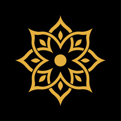Islamic Golden color ornament vector art illustration