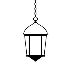 minimal and simple Islamic Lantern vector silhouette black color