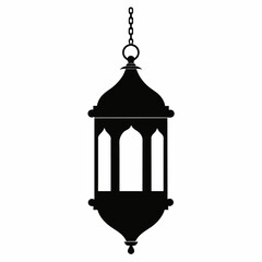 minimal and simple Islamic Lantern vector silhouette black color