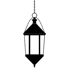 minimal and simple Islamic Lantern vector silhouette black color